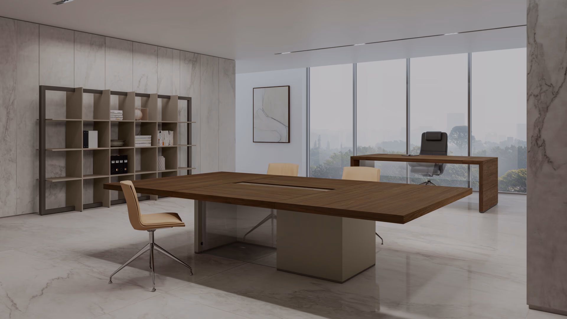Sala riunioni moderna ufficio con tavolo direzionale arredo design per meeting aziendali professionali